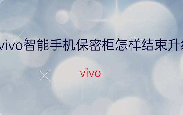 vivo智能手机保密柜怎样结束升级 vivo  i管家密保柜格式化了怎么办？